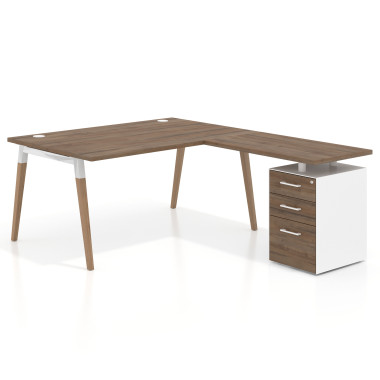 Mesa de oficina 100cm con pedestal, frontales de melamina