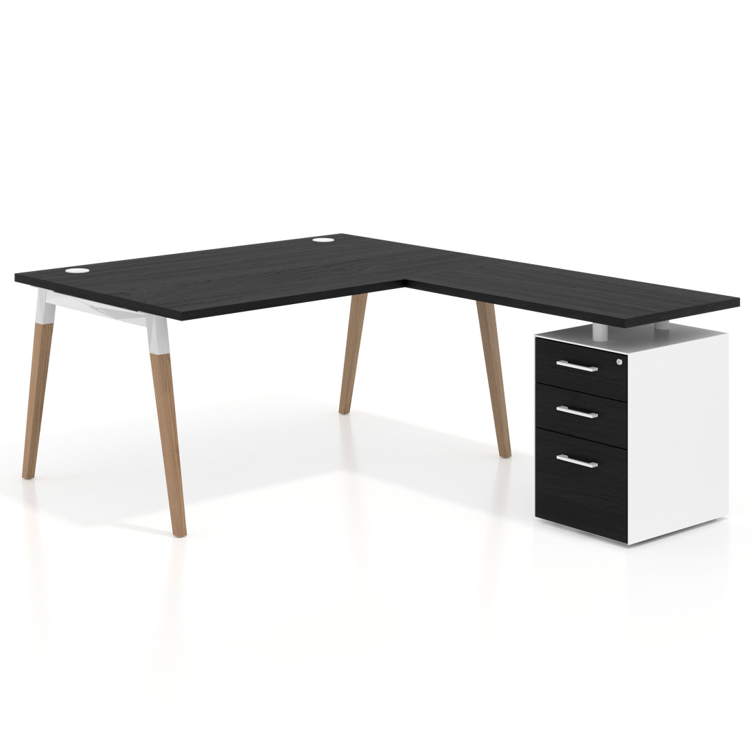 Mesa de dirección con cajones Arki fondo 100cm, frontales de melamina