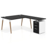 Mesa de dirección con cajones Arki fondo 100cm, frontales de melamina