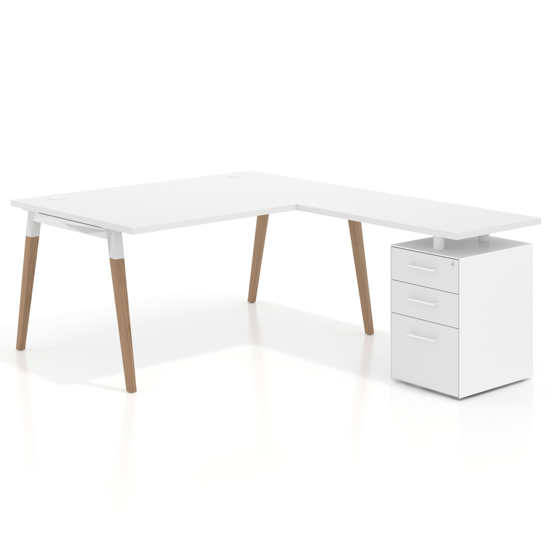 Mesa de dirección con cajones Arki fondo 100cm, frontales de melamina