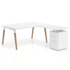 mesa en l 140x200 blanco mate arki mesa de oficina 100cm con pedestal frontales de melamina recto 1