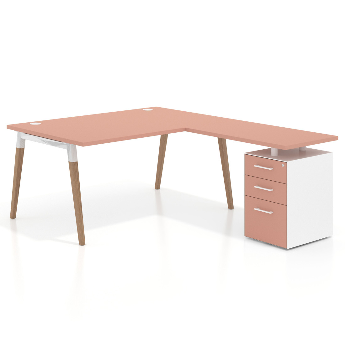 Mesa de dirección con cajones Arki fondo 100cm, frontales de melamina