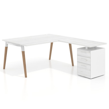 Colecci&oacute;n Mesa de oficina 100cm con pedestal, frontales de melamina