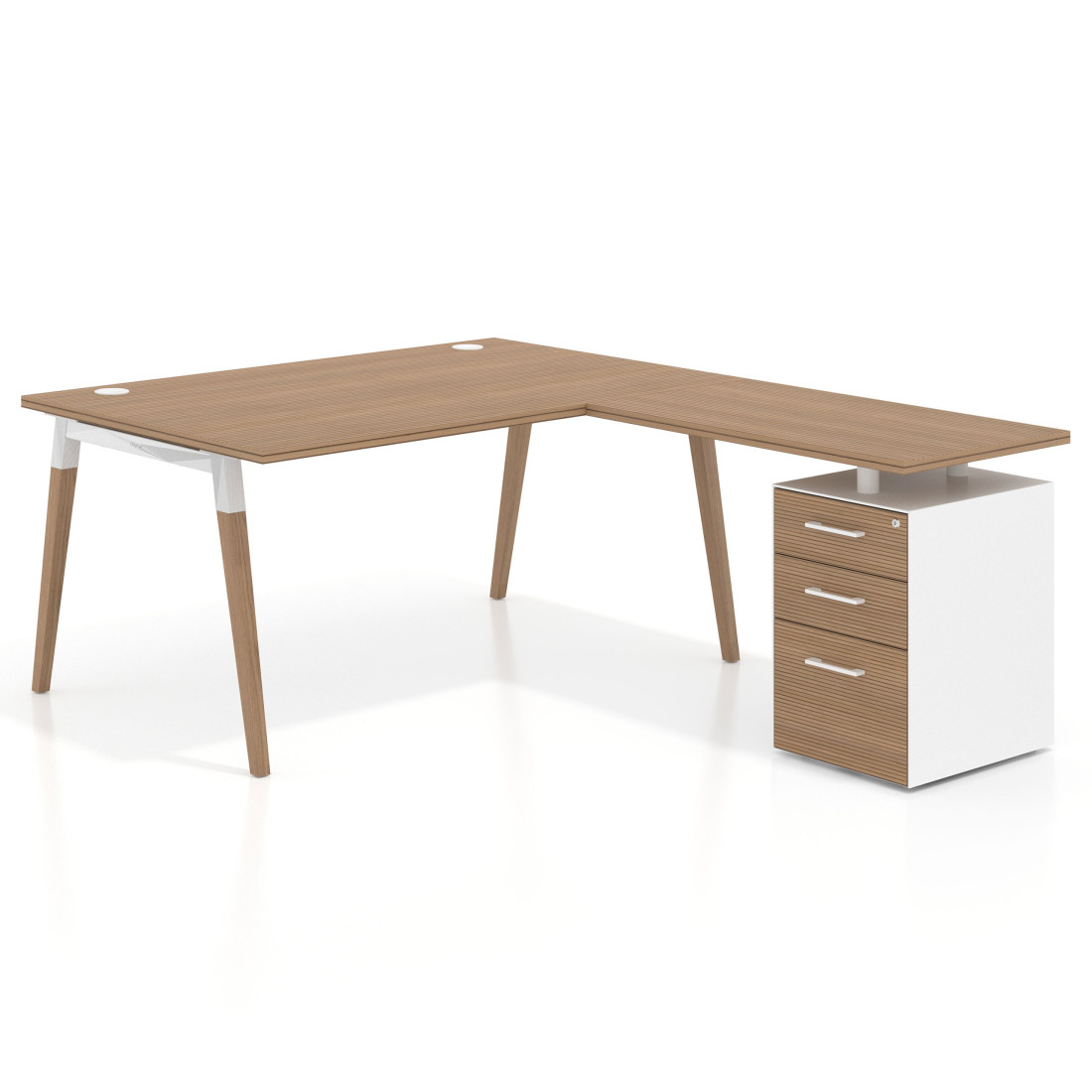 Mesa de dirección con cajones Arki fondo 100cm, frontales de melamina