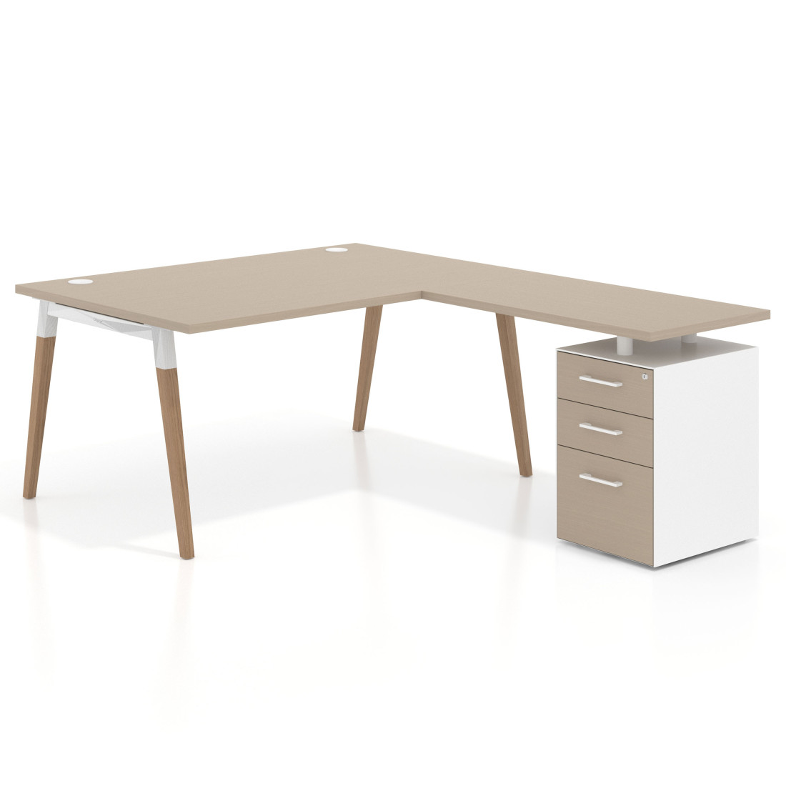 Mesa de dirección con cajones Arki fondo 100cm, frontales de melamina