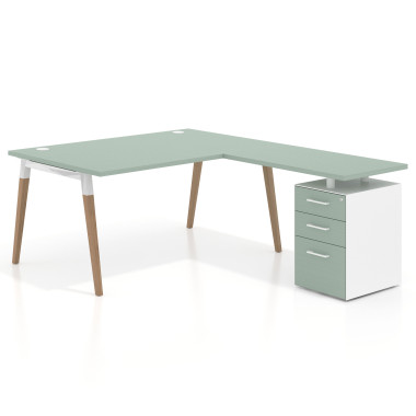 Colecci&oacute;n Mesa de oficina 100cm con pedestal, frontales de melamina