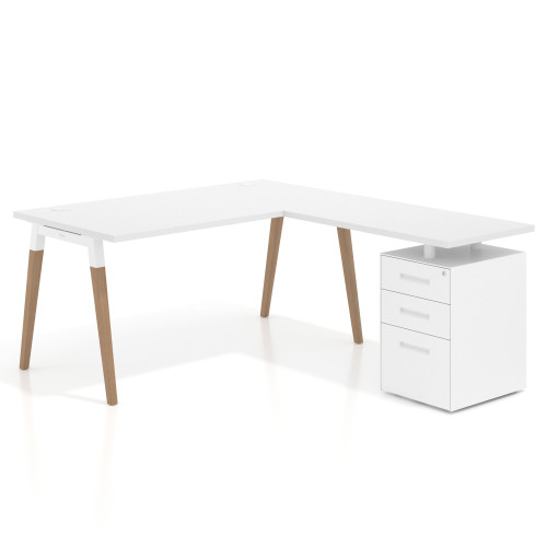Mesa de oficina con cajones Arki, frontales de metal - 140x180