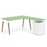 mesa en l 140x180 verde talco arki mesa de oficina 80cm con pedestal frontales de metal recto 1