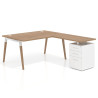 mesa en l arki mesa de oficina 100cm con pedestal frontales de metal recto 1