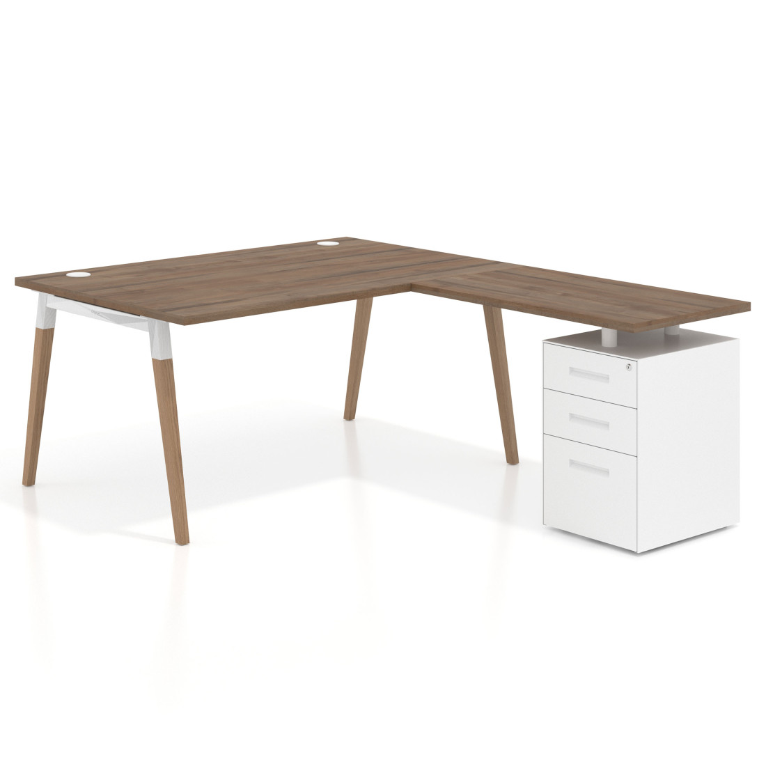 mesa en l 140x200 noce sabi arki mesa de oficina 100cm con pedestal frontales de metal recto 1