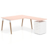 mesa en l 140x200 rosa nube arki mesa de oficina 100cm con pedestal frontales de metal recto 1