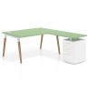 mesa en l 140x200 verde talco arki mesa de oficina 100cm con pedestal frontales de metal recto 1