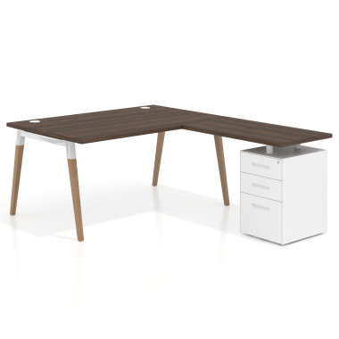 Colecci&oacute;n Mesa de oficina 100cm con pedestal, frontales de metal