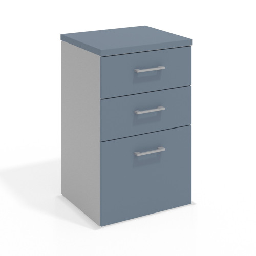Armario de oficina Colors, 2 cajones+ archivador, medida 78x50 - AZUL TALCO