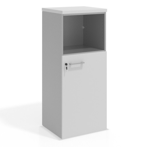 Armario de oficina Colors, medida 116x50 con puerta auxiliar - BLANCO MATE