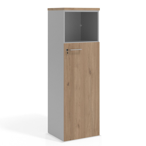 Armario de oficina Colors con puerta mediana, medida 155x50 - NATURALE