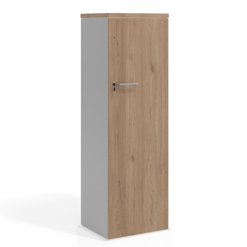 Armario de oficina Colors con puerta alta, medida 155x50 - NATURALE