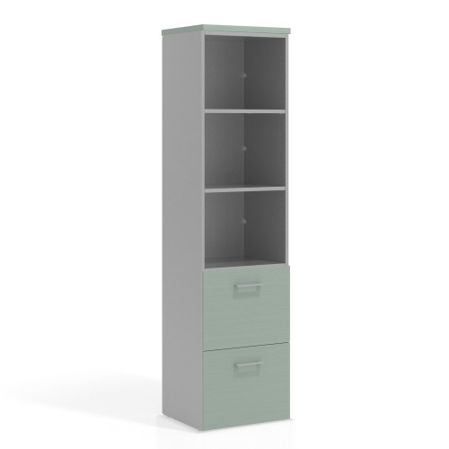 Armario de oficina Colors, 2 archivadores, medida 193x50cm - IRIS