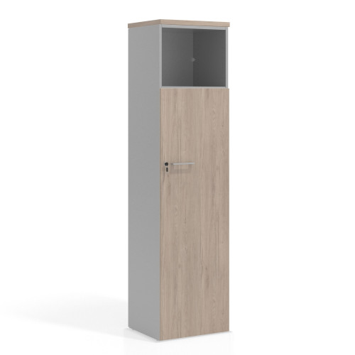 Armario de oficina Colors con puerta y repisa superior, medida 193x50 - SAHARA