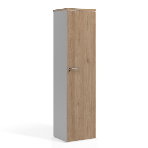 Armario de oficina Colors con puerta alta, medida 193x50 - NATURALE
