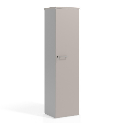 Armario de oficina Colors con puerta alta, medida 193x50 - GRIS COCO