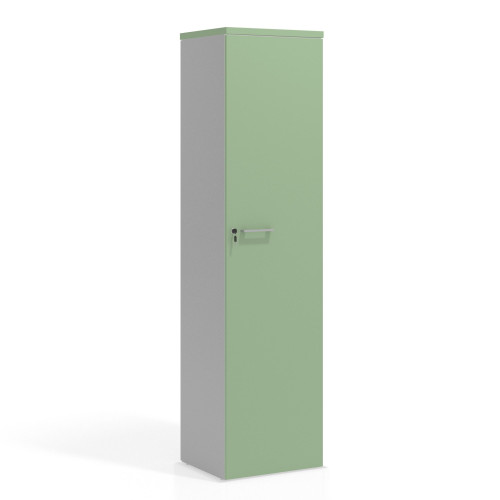 Armario de oficina Colors con puerta alta, medida 193x50 - VERDE TALCO