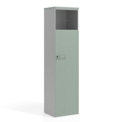 Armario de oficina Colors con puerta y repisa superior, medida 193x50 - IRIS