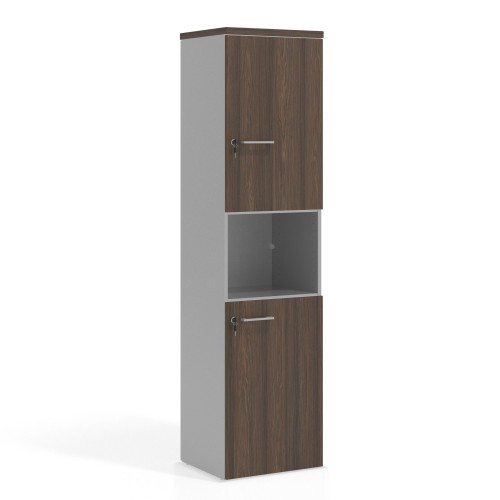 Armario de oficina Colors con doble puerta mediana, medida 193x50 - MISTRAL