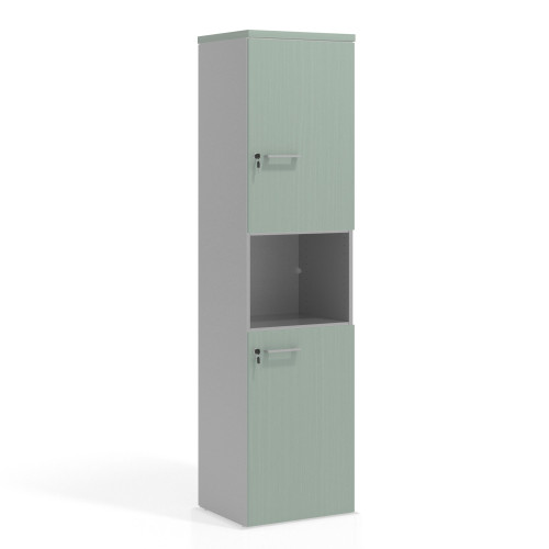 Armario de oficina Colors con doble puerta mediana, medida 193x50 - IRIS