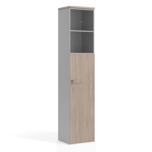 Armario de oficina Colors con puerta + estantes, medida 236x50 - SAHARA