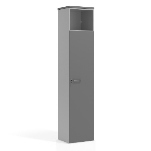 Armario de oficina Colors con puerta+ repisa, medida 236x50 - GRIS TORMENTA
