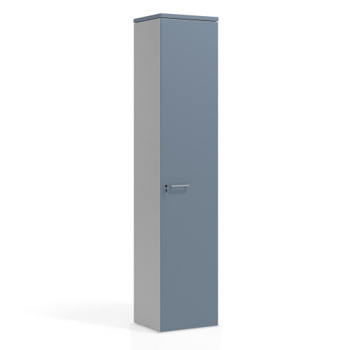Armario de oficina Colors con puerta alta, medida 236x50 - AZUL TALCO