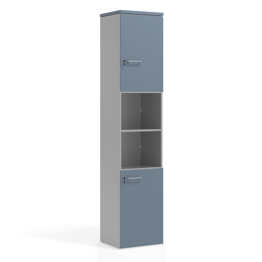 armario de oficina azul talco colors doble puerta puerta 2h 2h 1