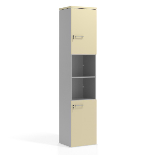 Armario de oficina Colors con doble puerta mediana, medida 236x50 - SALVIA