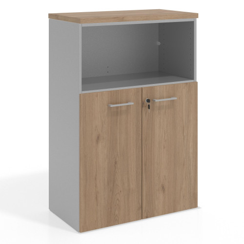 Armario de oficina Colors, medida 116x80 con puerta auxiliar - NATURALE