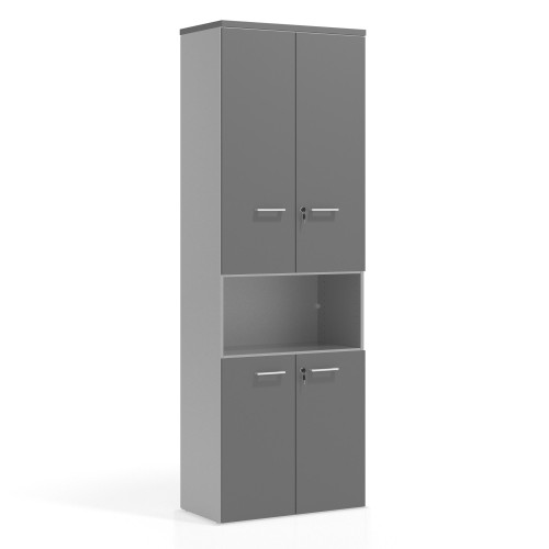 Armario de oficina Colors con doble puerta, medida 236x80 - GRIS TORMENTA