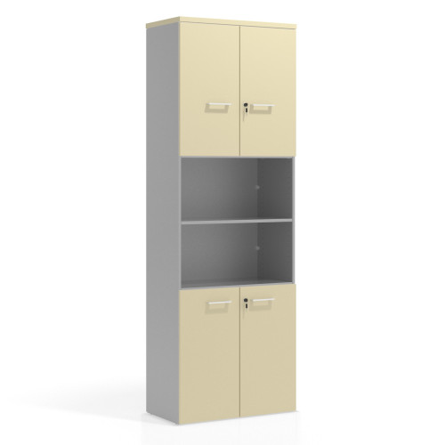 Armario de oficina Colors con doble puerta pequeña, medida 236x80 - SALVIA
