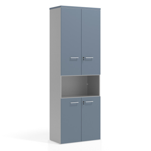 Armario de oficina Colors con doble puerta, medida 236x80 - AZUL TALCO