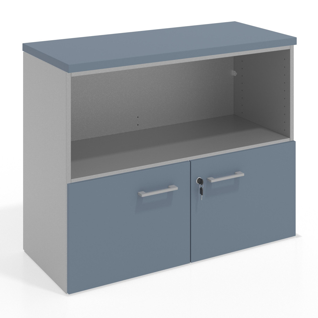 armario de oficina azul talco colors puerta baja puertas 1h 1