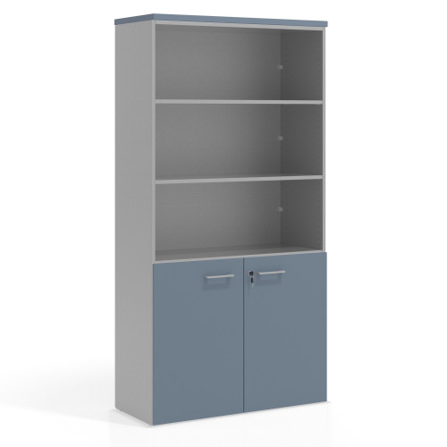 Armario de oficina Colors, medida 193x100cm con puerta pequeña - AZUL TALCO