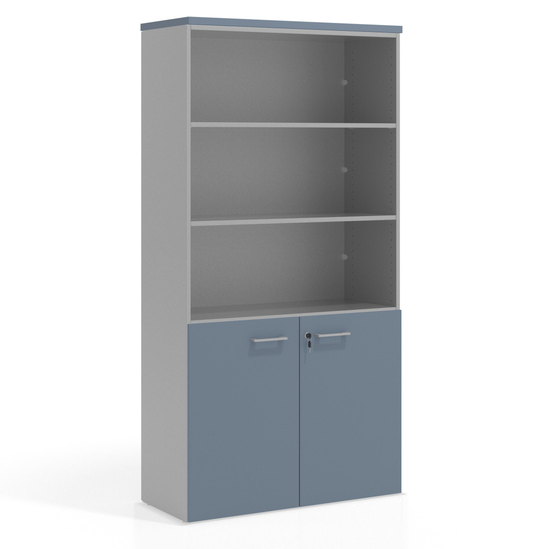 armario de oficina azul talco colors puerta baja puertas 2h 1
