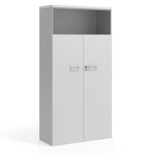 Armario de oficina Colors con puerta y repisa superior, medida 193x100 - BLANCO MATE