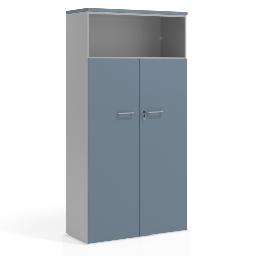 Armario de oficina Colors con puerta y repisa superior, medida 193x100 - AZUL TALCO