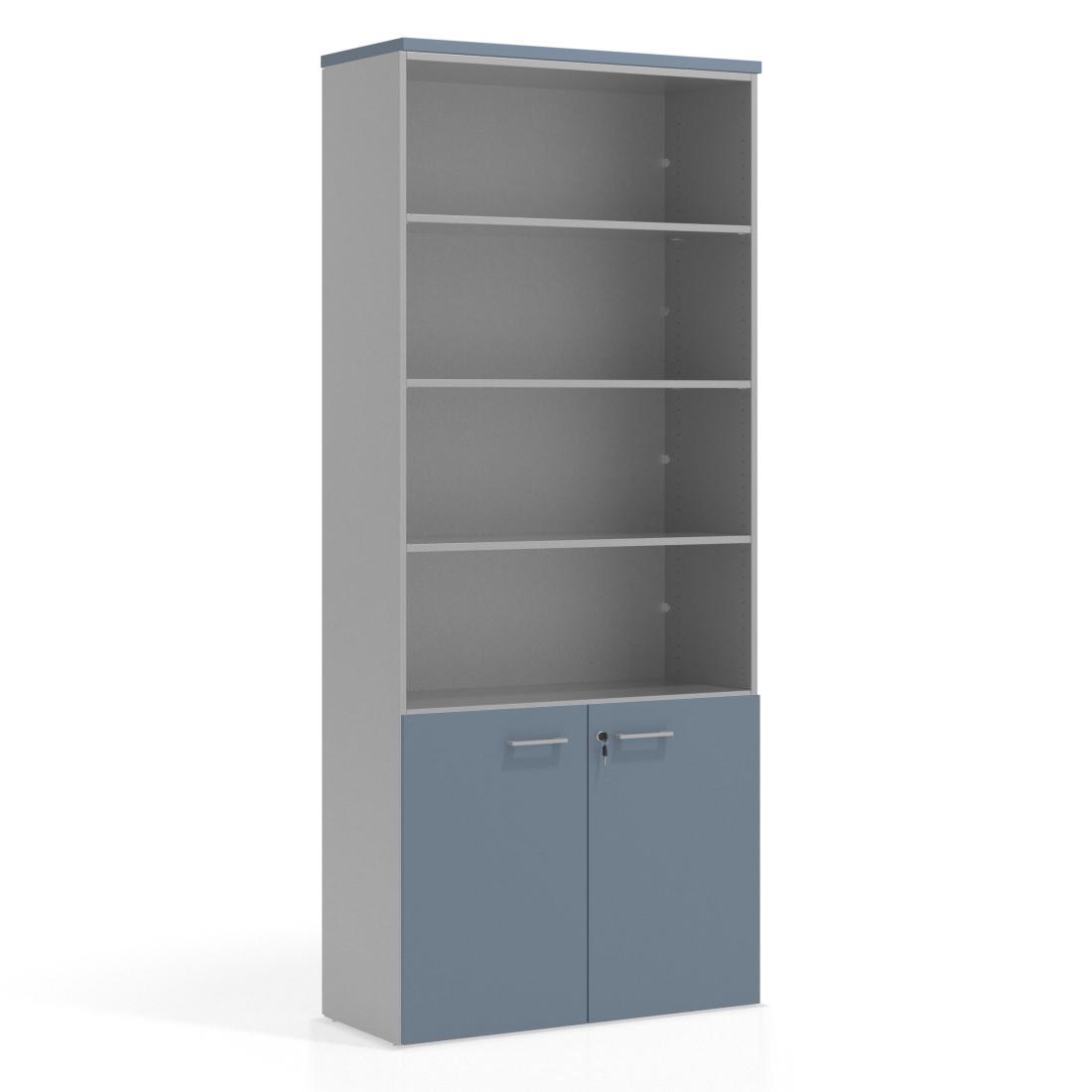 armario de oficina azul talco colors puerta baja puertas 2h 1