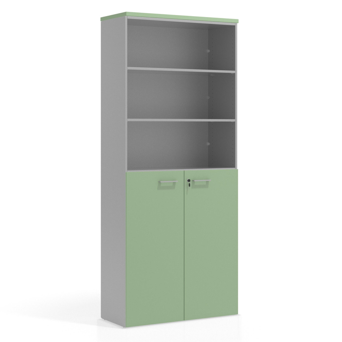 armario de oficina verde talco colors puerta 3 alturas puertas 3h 1