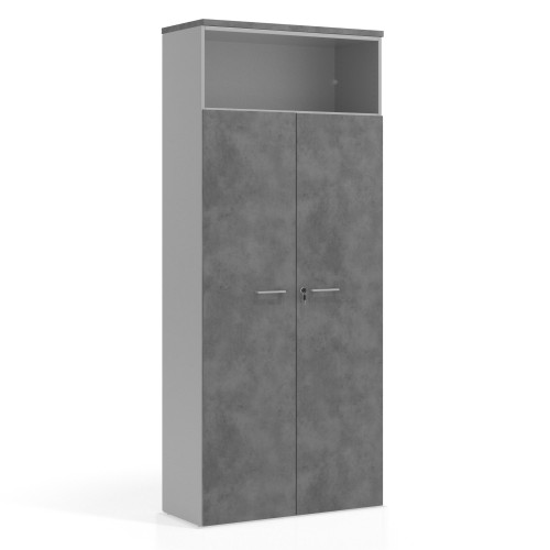 Armario de oficina Colors con puerta+ repisa, medida 236x100 - Cemento