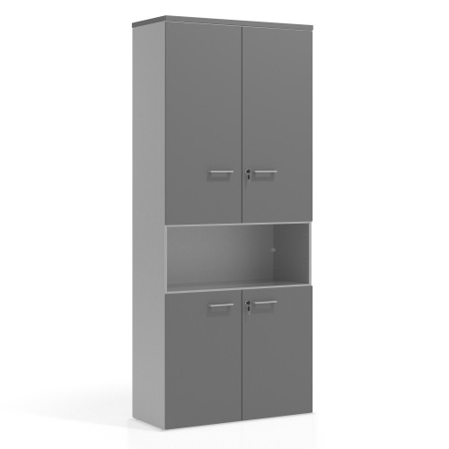 Armario de oficina Colors con doble puerta, medida 236x100 - GRIS TORMENTA
