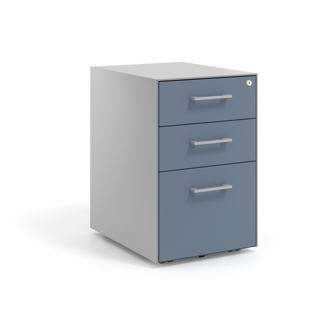 cajonera de escritorio azul talco strong 2 cajones archivo aluminio 1