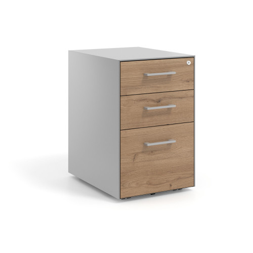 Cajonera de oficina Strong 2 cajones + archivo estructura aluminio frontales melamina - NATURALE