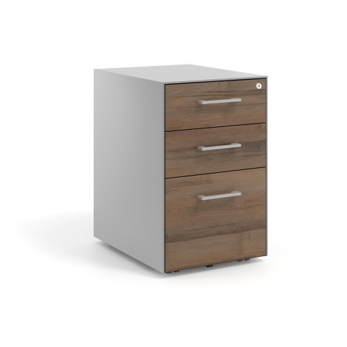 Cajonera de oficina Strong 2 cajones + archivo estructura aluminio frontales melamina - NOCE SABI